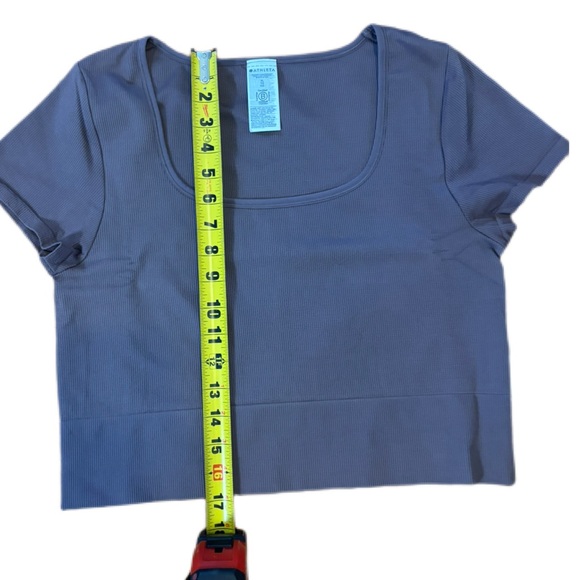 NWT Athleta Aurora Seamless Short Sleeve Crop Top XL Smoky Rose Yoga Gym - Picture 10 of 11
